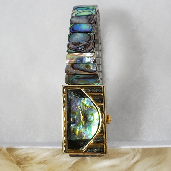 Rare VTG LA Express Abalon Shell Watch (needs battery) - Picture 1 of 6